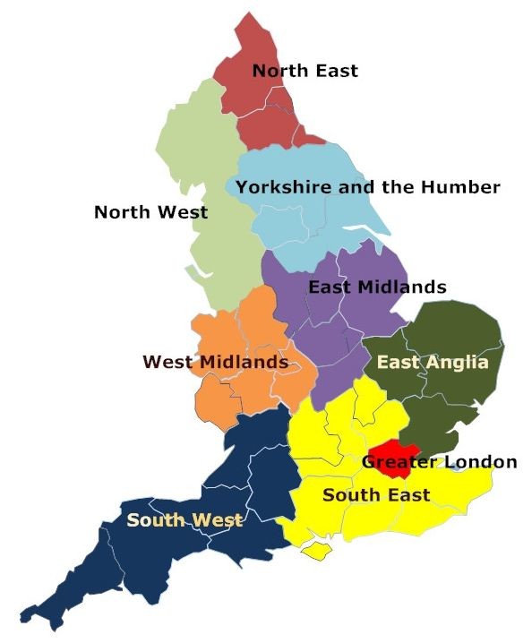 Regiony Anglii